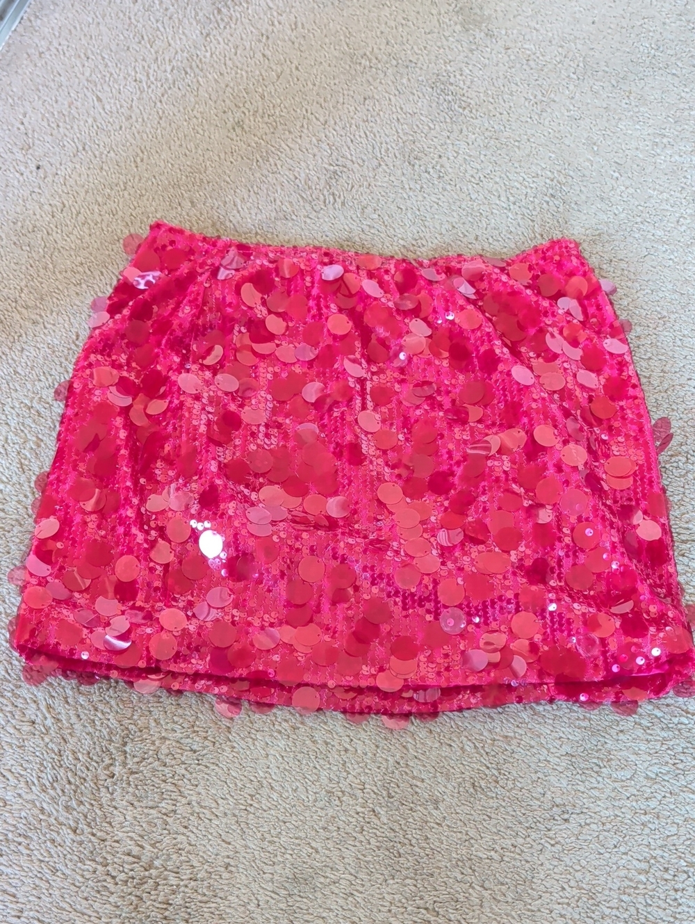 Hot Pink Sequin Mini Skirt - Women's Party Skirt